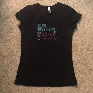 Save water drink wine jewel shirt